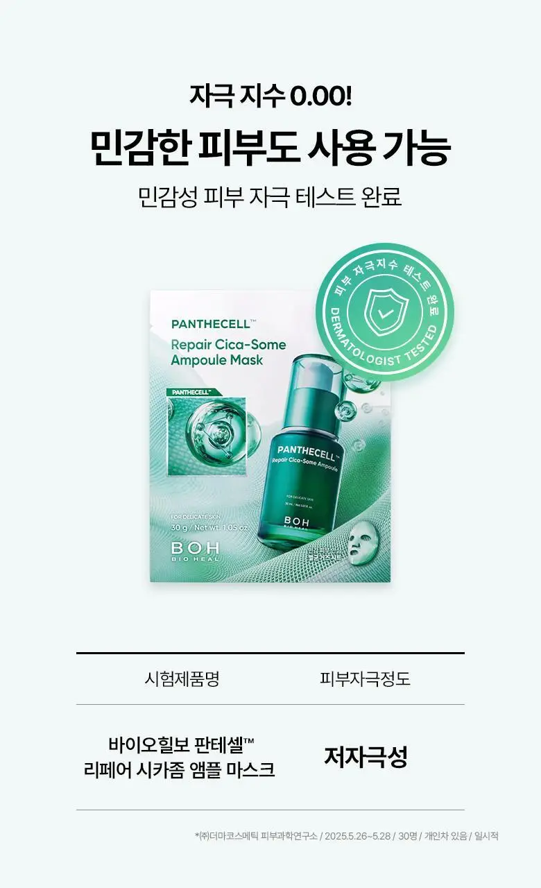 [열감진정] 바이오힐보 판테셀 리페어 시카좀 앰플 마스크 1매/5+1매기획 상세페이지 20